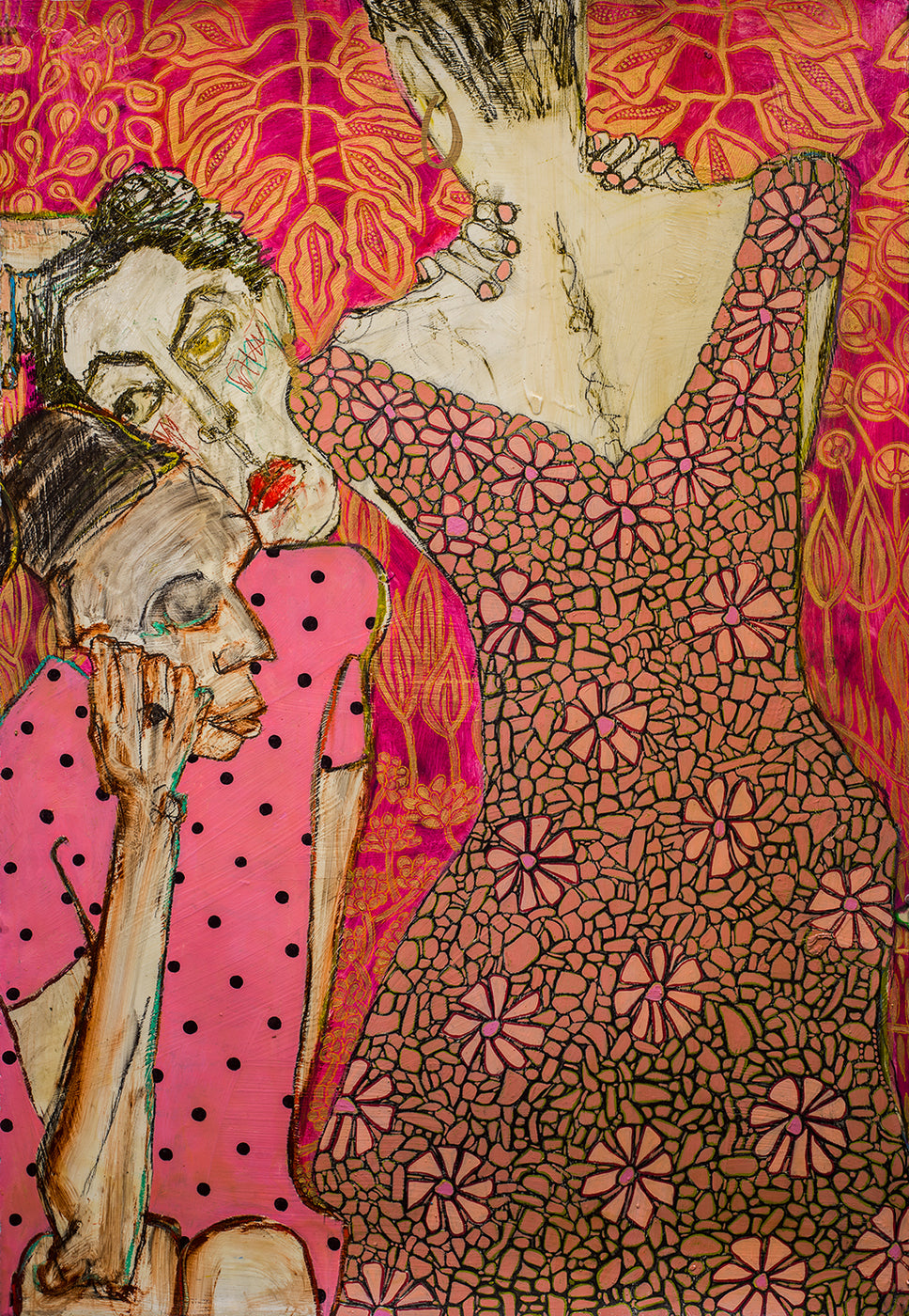 Pink Artwork, a 22 foot painting. Scroll sideways to view.