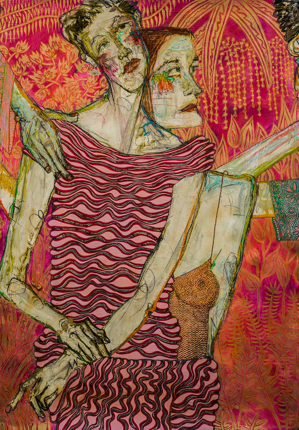 Pink Artwork, a 22 foot painting. Scroll sideways to view.