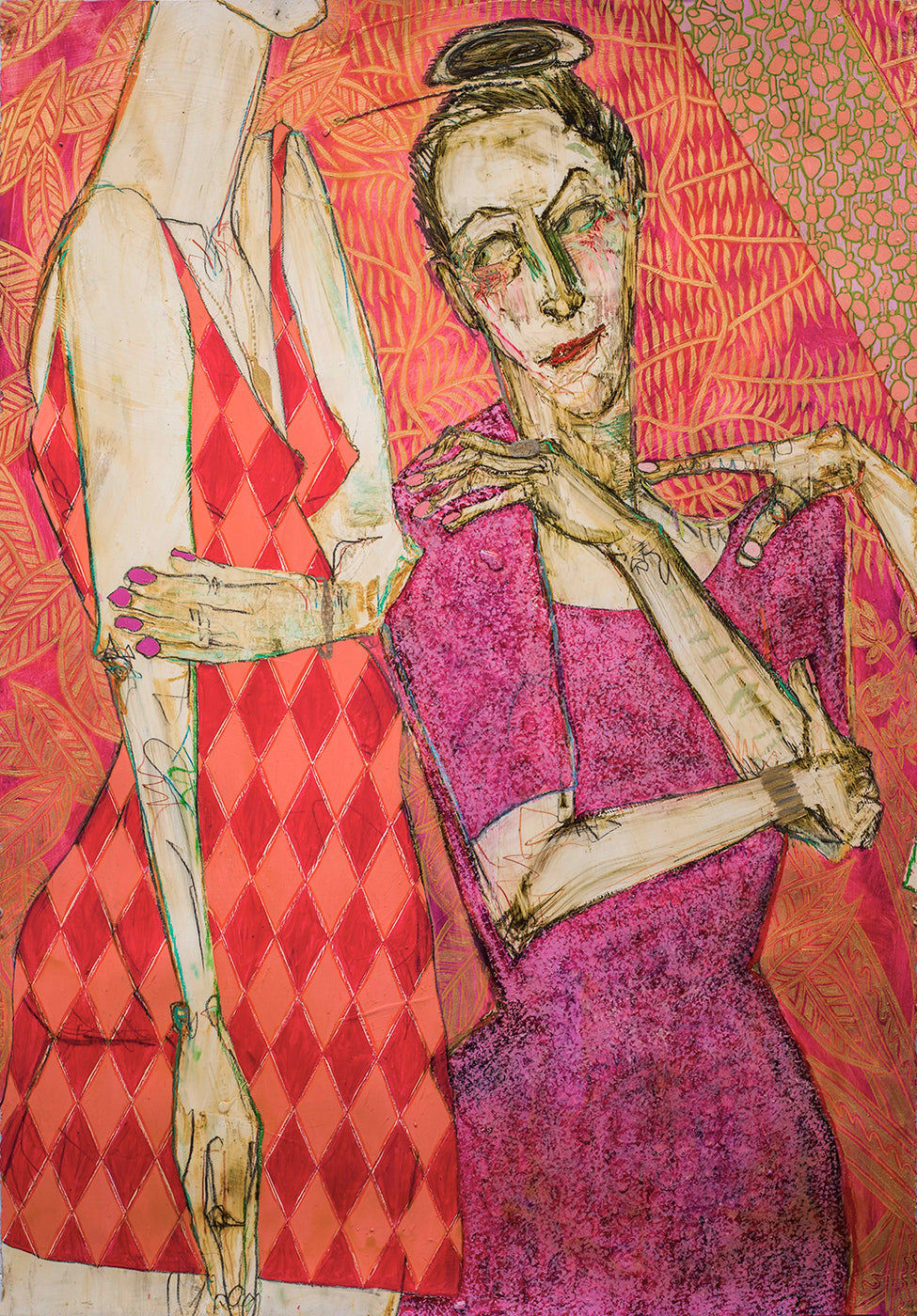 Pink Artwork, a 22 foot painting. Scroll sideways to view.